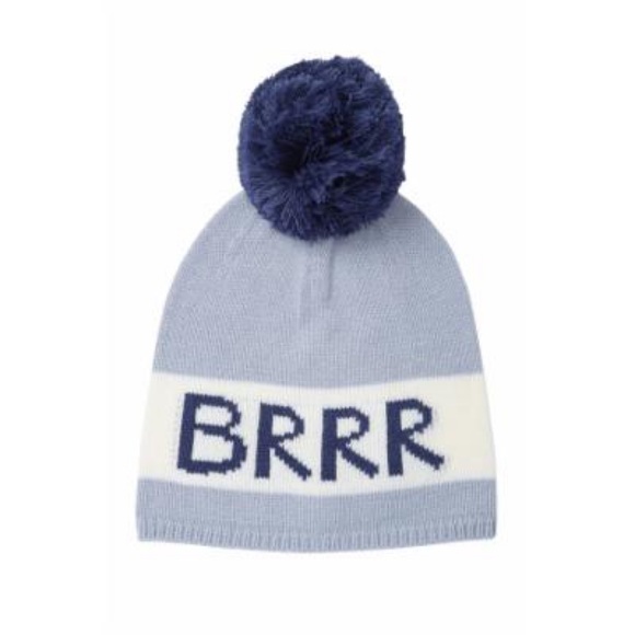 Kate Spade BRRR Pompom Beanie Hat Blue - Picture 1 of 2